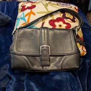 Coach Hamptons Black Purse Adjustable Strap Crossbody to Short Shoulder Bag